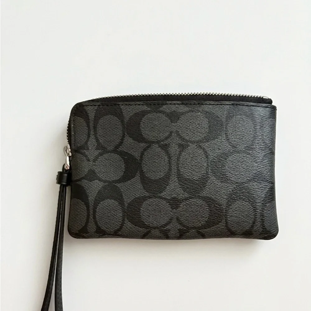 Coach Black Monogram Wristlet